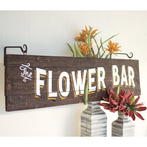 Flower Bar Sign Wall Accent
