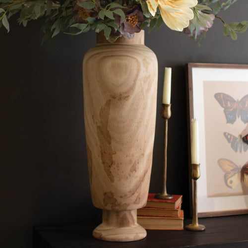 Natural Wooden Tall Vase