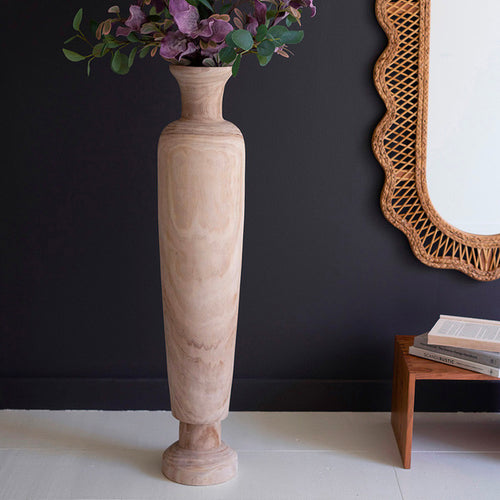 Giant Carved Wood Vase