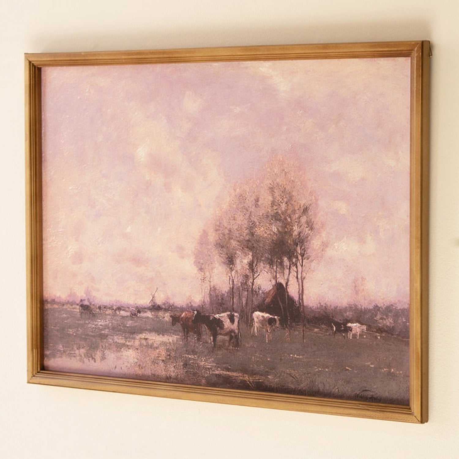 Cows in Field Framed Artwork