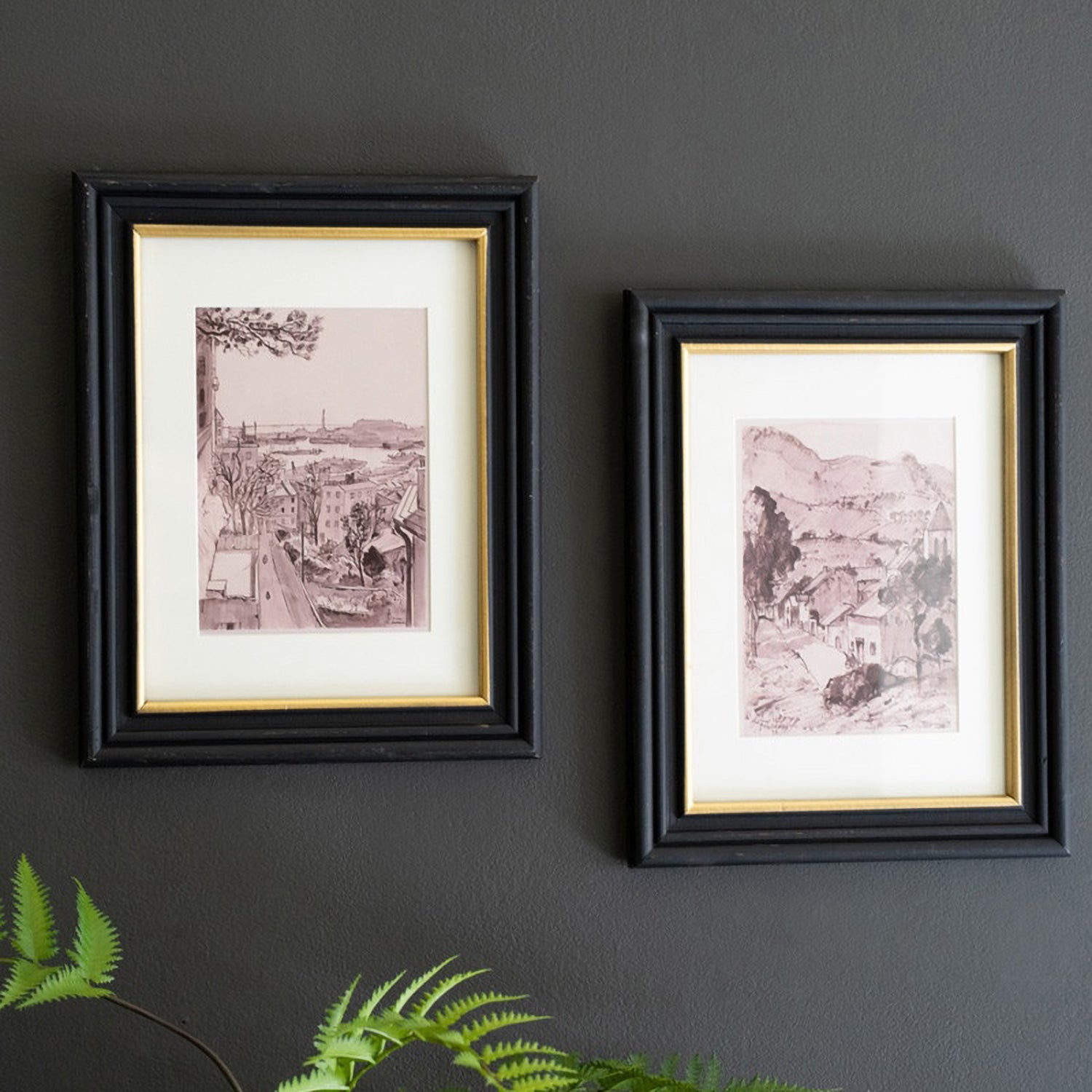 Town Prints Framed Artwork Set of 2