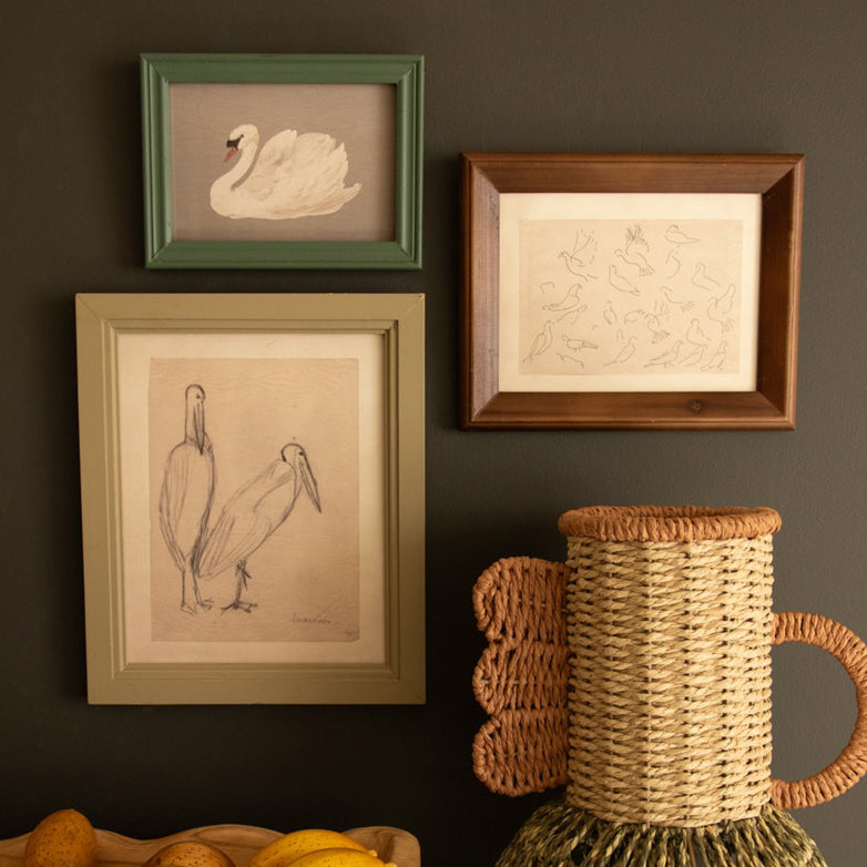 Birds Framed Art Under Glass Set of 3