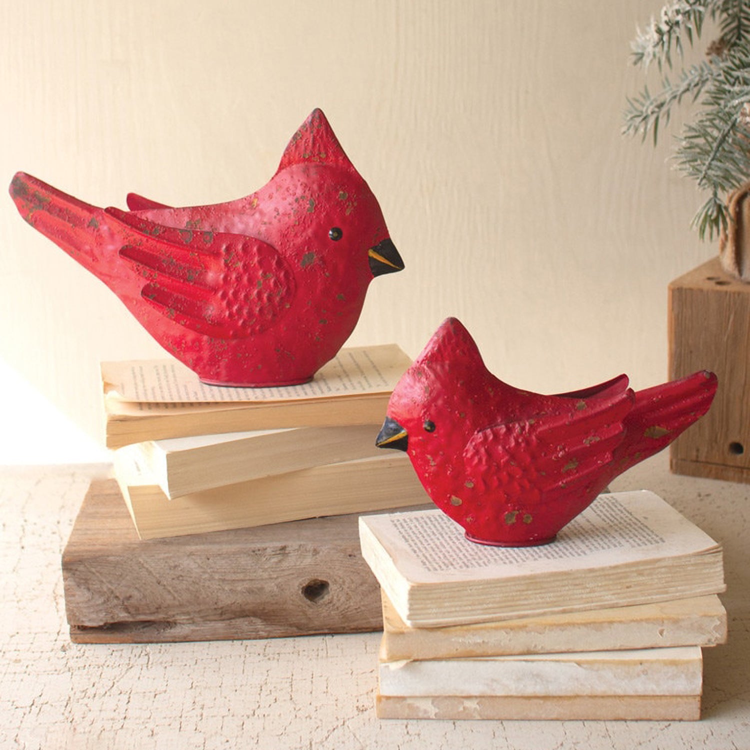 Cardinals Sculpture Set of 2