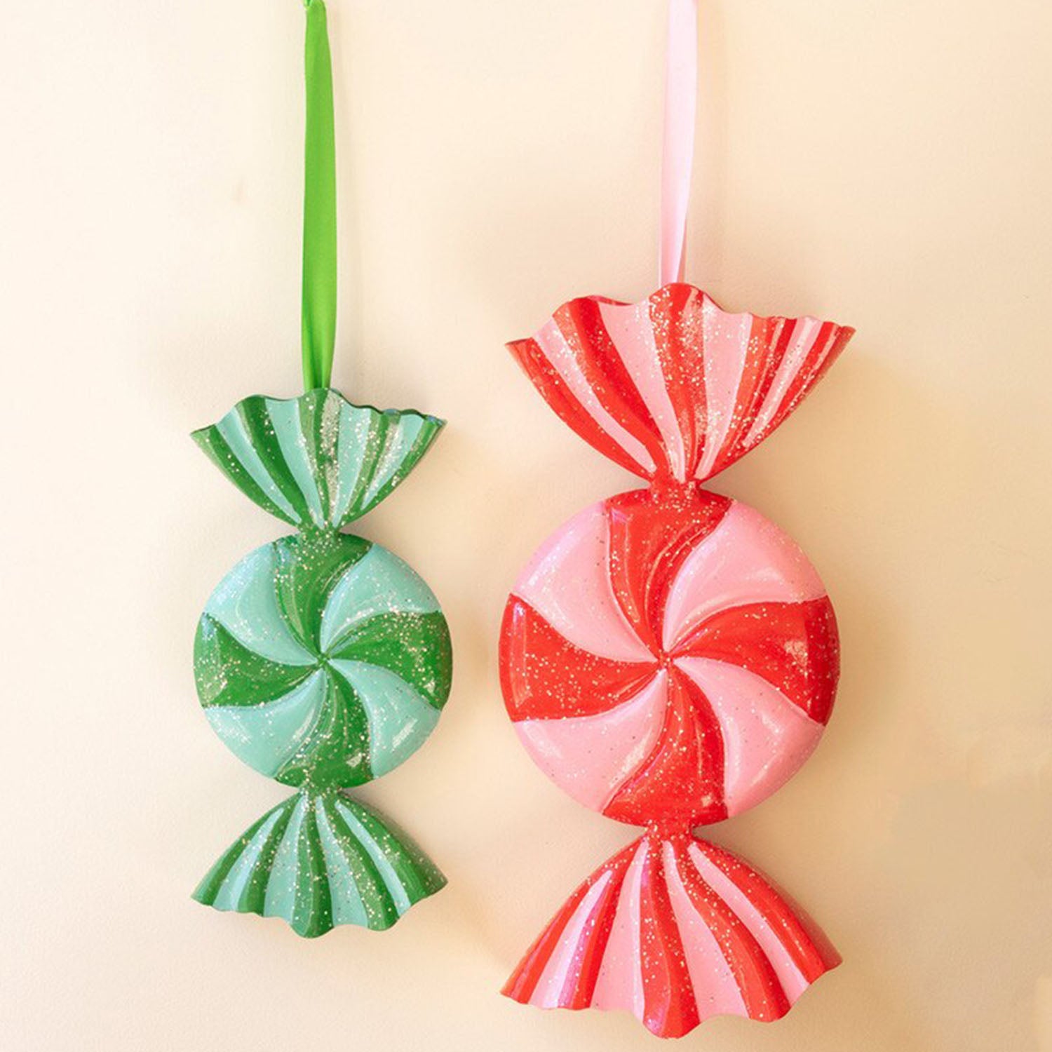Christman Candy Ornment Set of 2