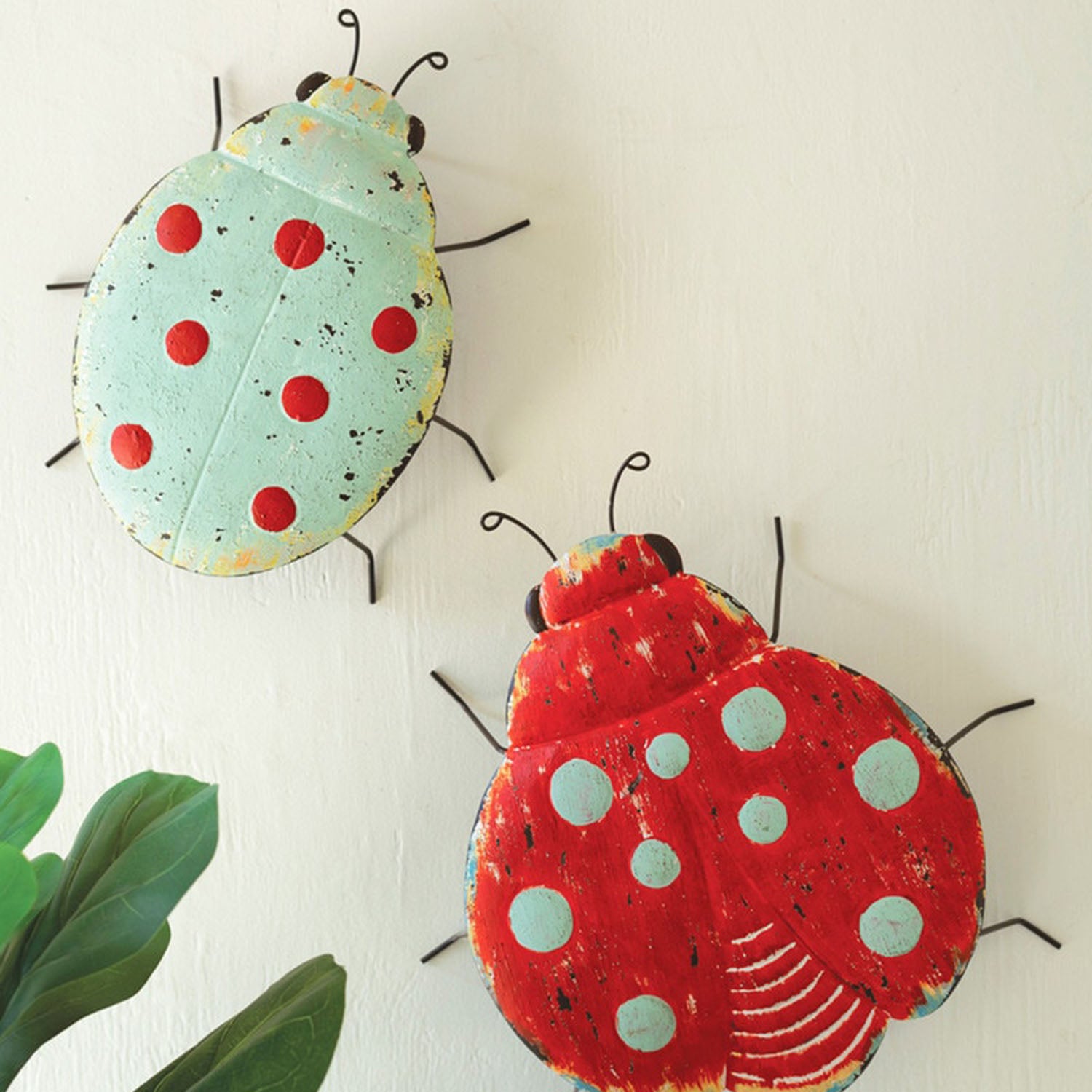 Lady Bug Wall Art Set of 2