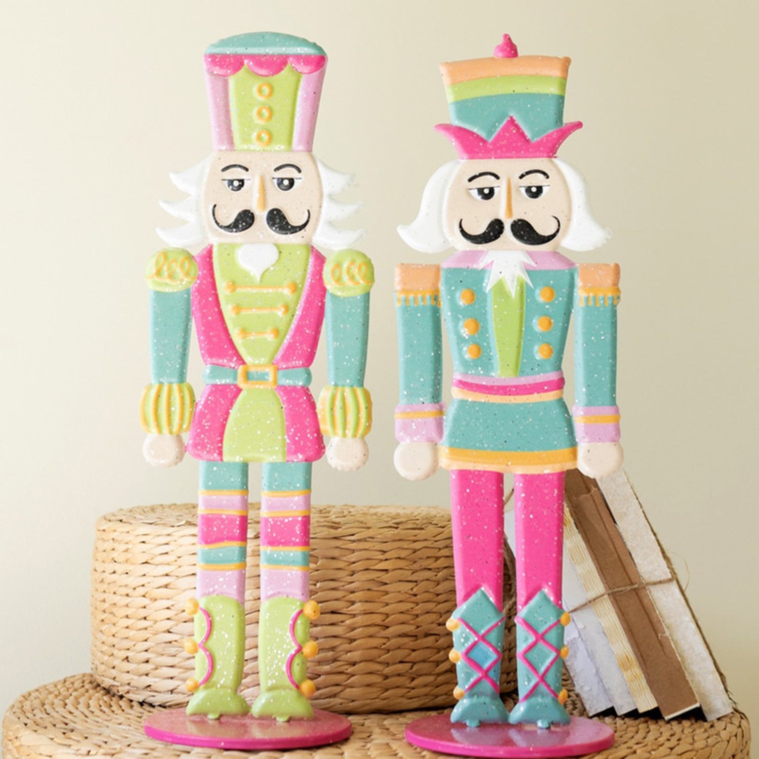Painted Metal Nutcracker Set of 2