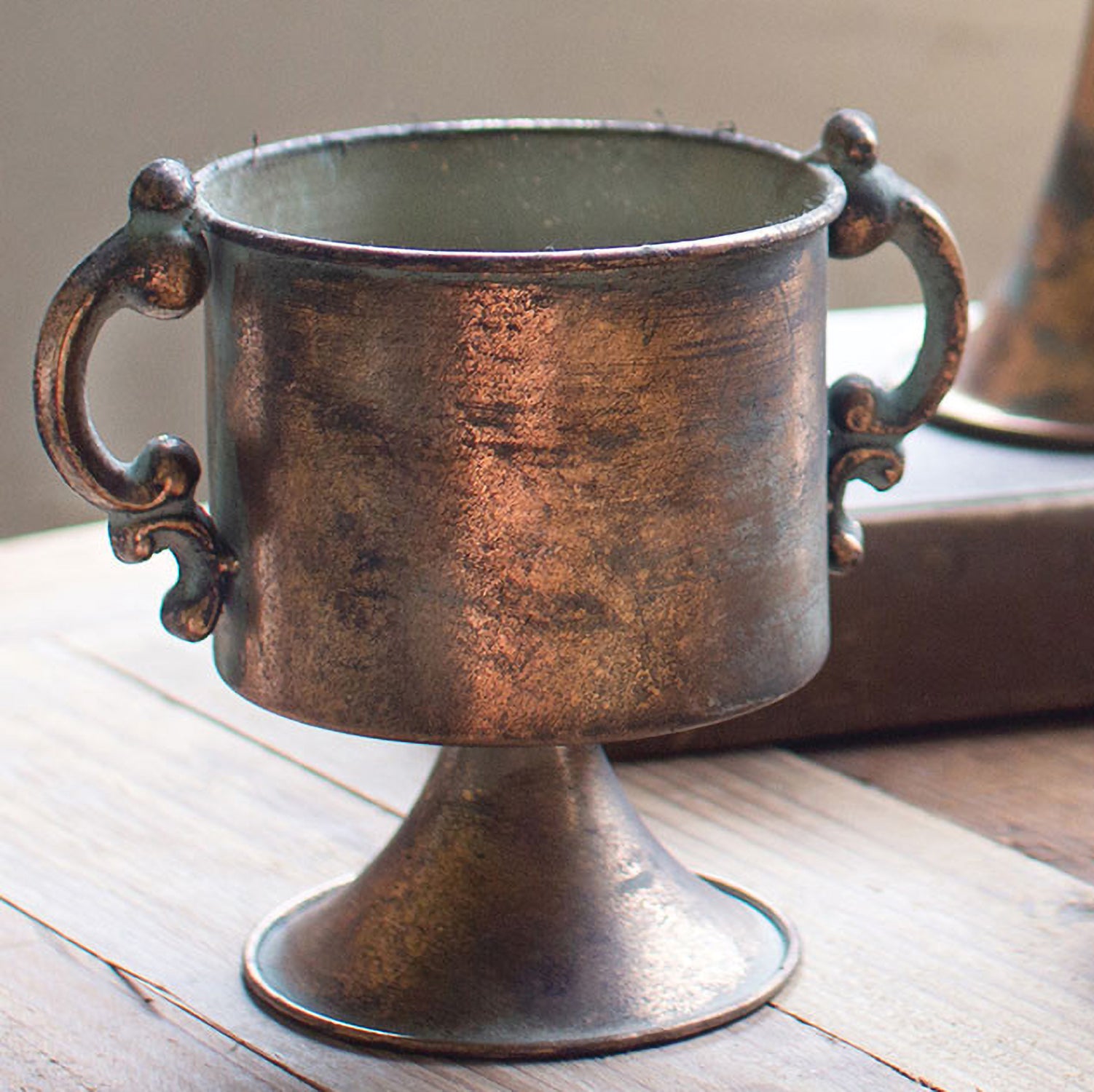 Antique Copper Planter Set of 2