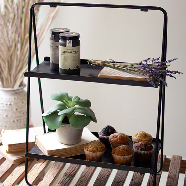 Two-Tiered Rectangle Display Rack