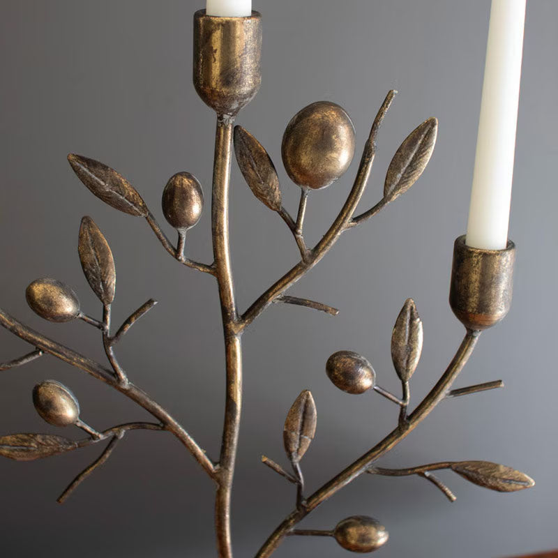 Fruit Tree Antique Brass Candelabra