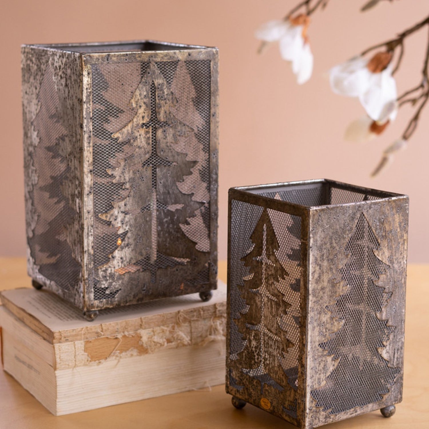 Christmas Tree Luminary Set of 2