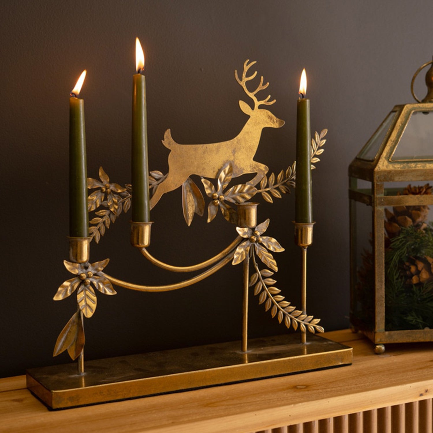 Metal Reindeer Taper Candelabra
