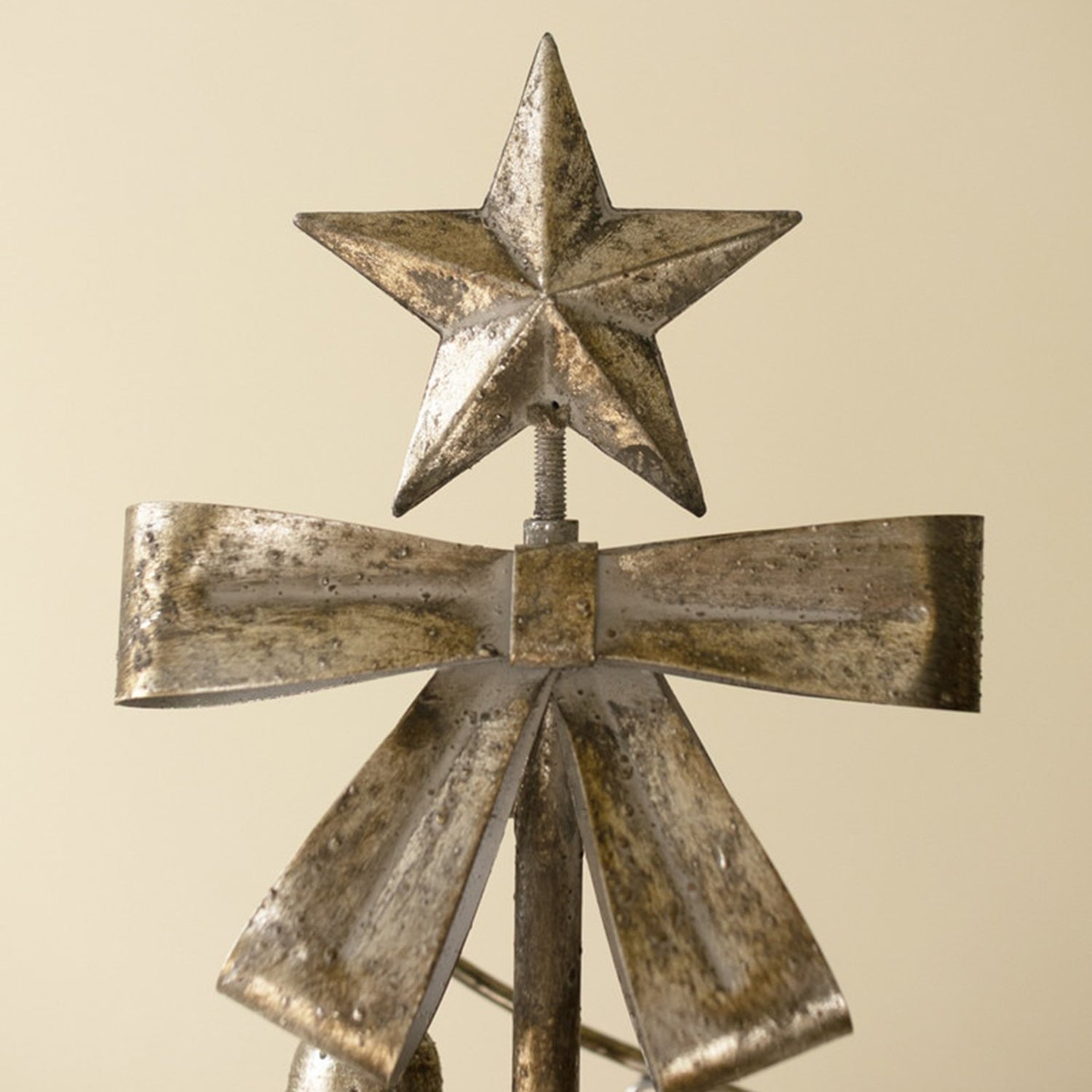 Metal Christmas Tree with Bells, Bow and Star