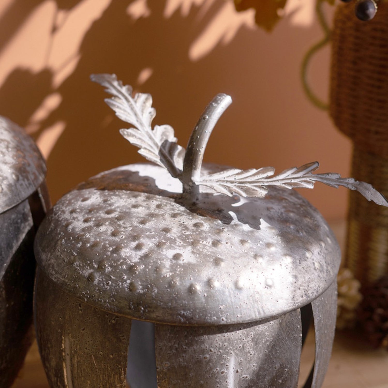 Rustic Metal Acorn Container Set of 2