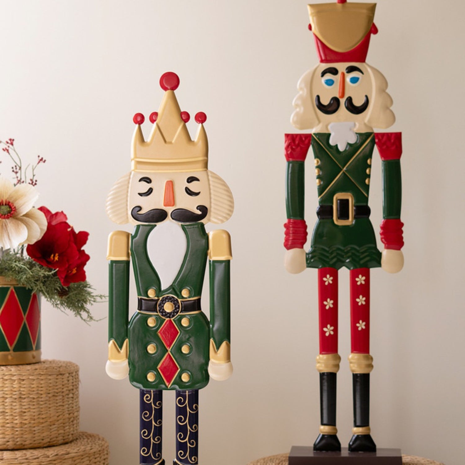 Painted Metal Nutcracker Set of 2