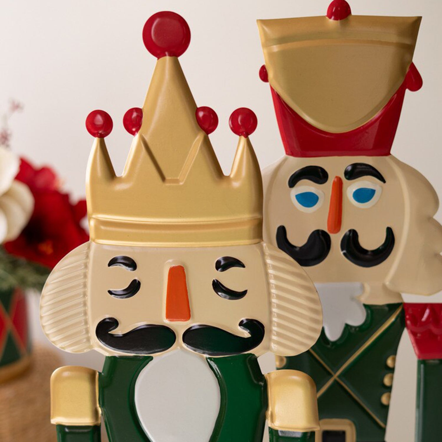 Painted Metal Nutcracker Set of 2