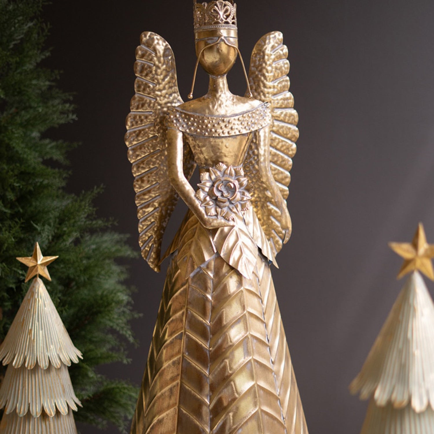 Large Table Top Metal Christmas Angel