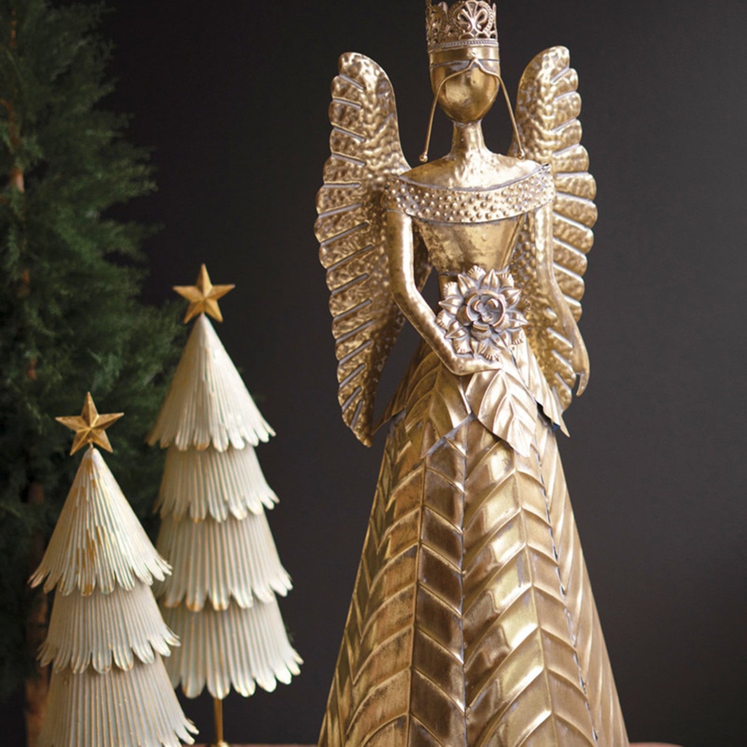 Large Table Top Metal Christmas Angel