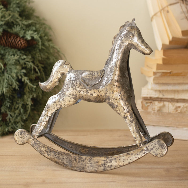Rustic Metal Christmas Rocking Horse