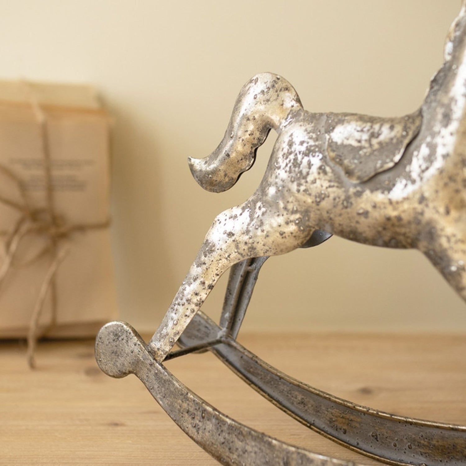 Rustic Metal Christmas Rocking Horse