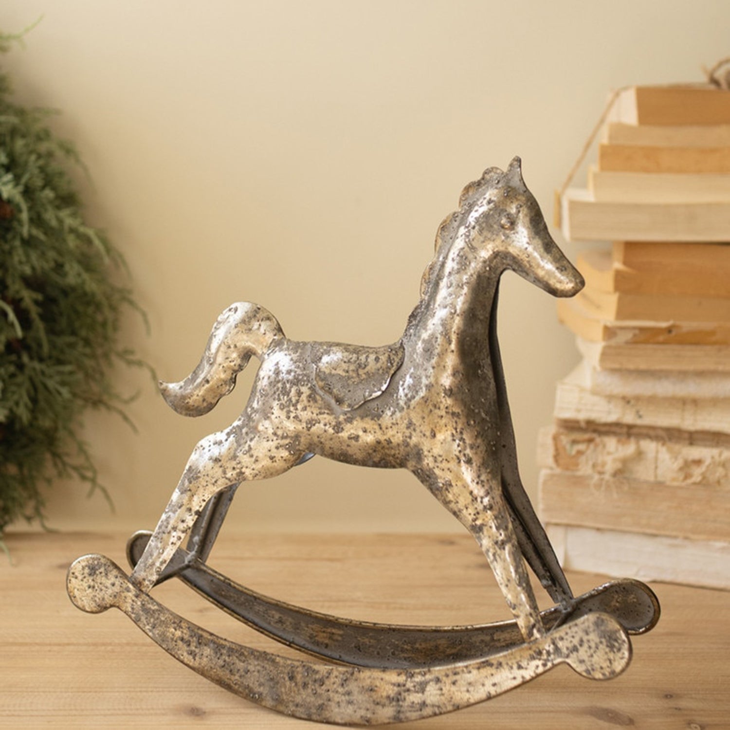 Rustic Metal Christmas Rocking Horse