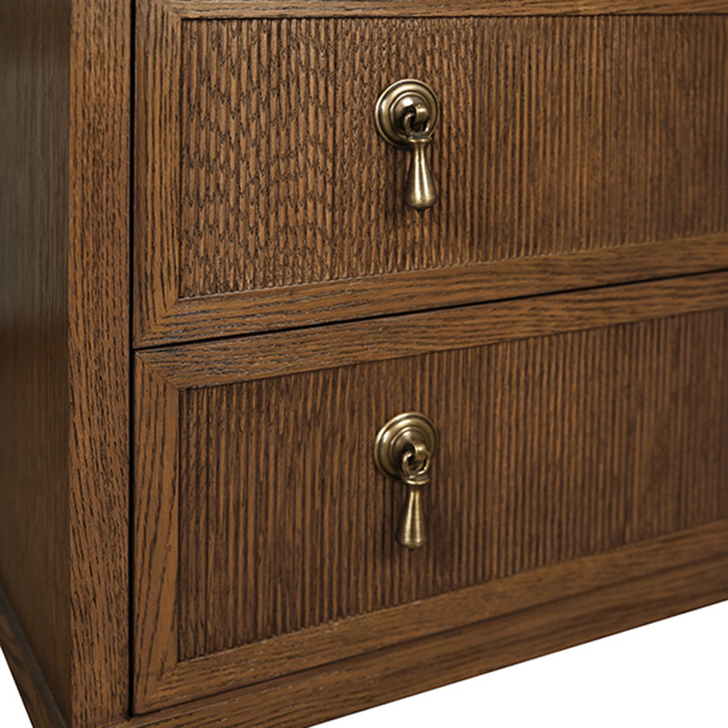 Worlds Away Corine Provincial Brown Two Drawer Side Table