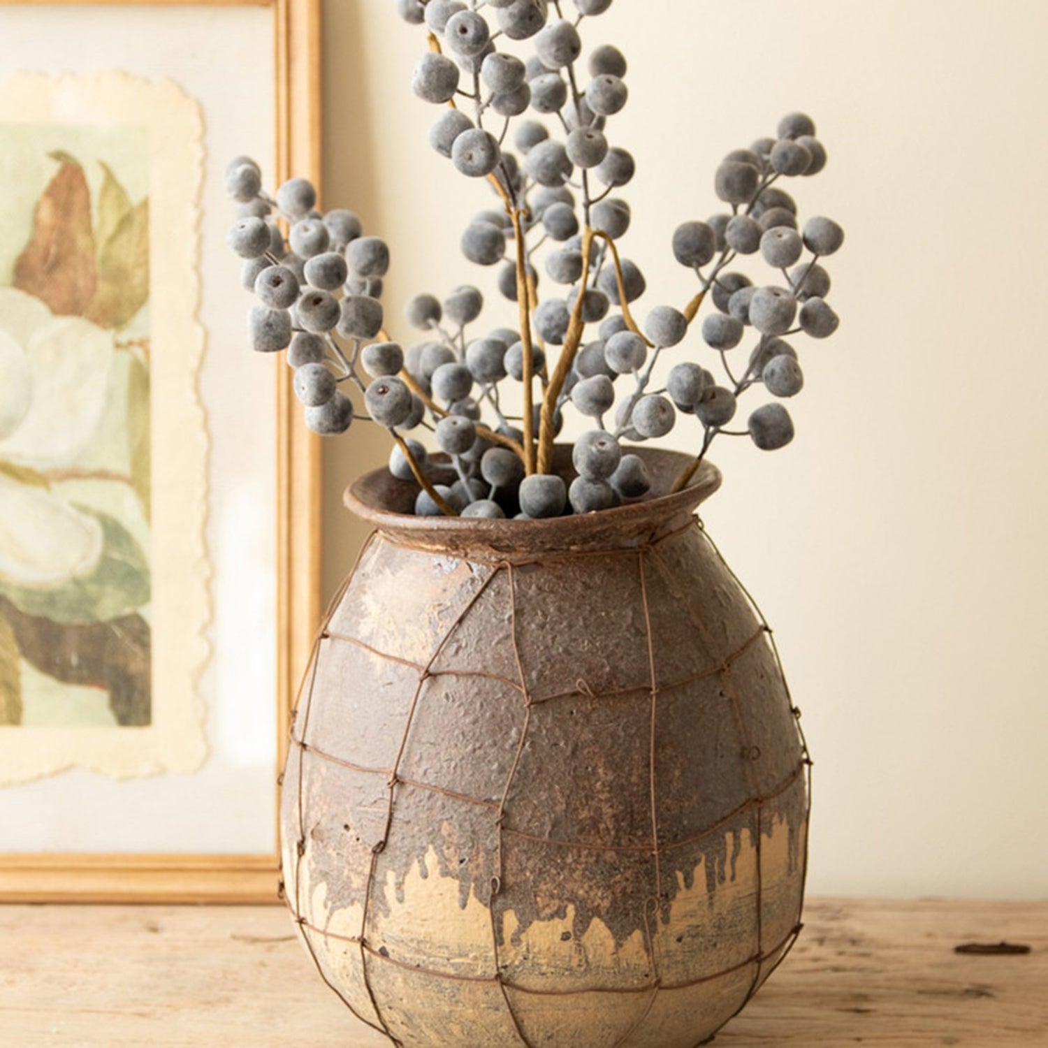 Rustice Ceramic Vessel with Wire