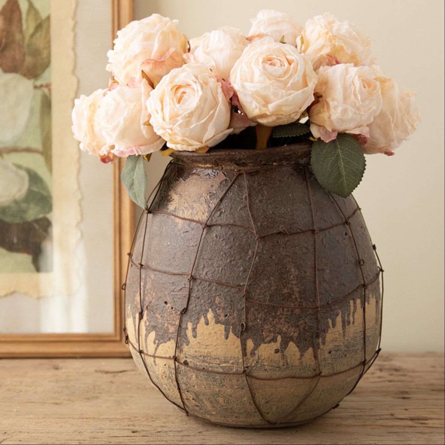 Rustice Ceramic Vessel with Wire