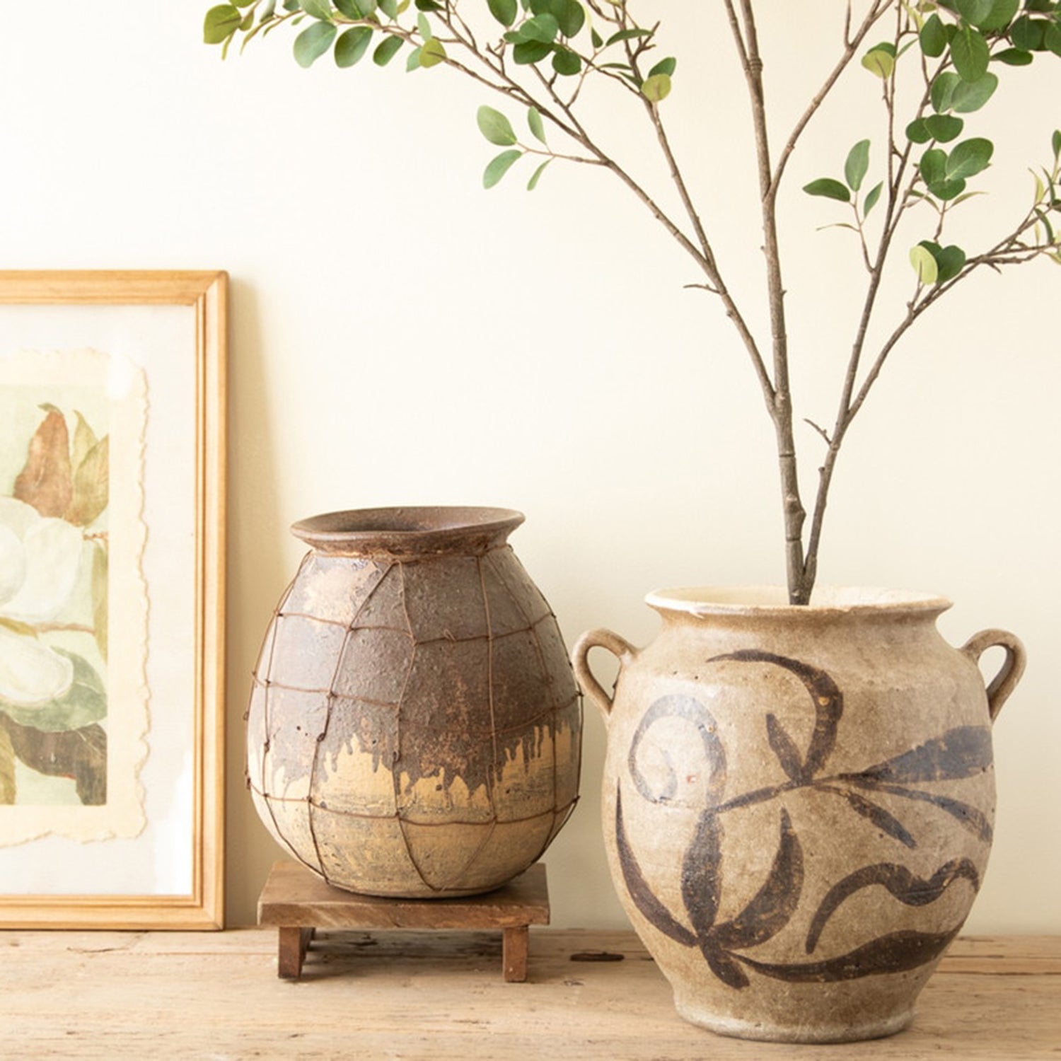 Rustice Ceramic Vessel with Wire