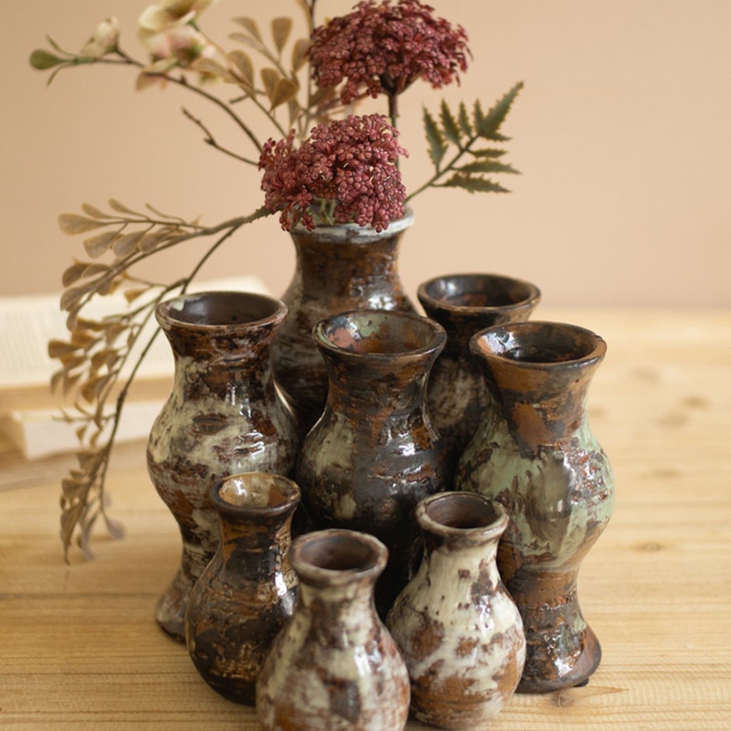 Rustic Bud Vase Set of 9