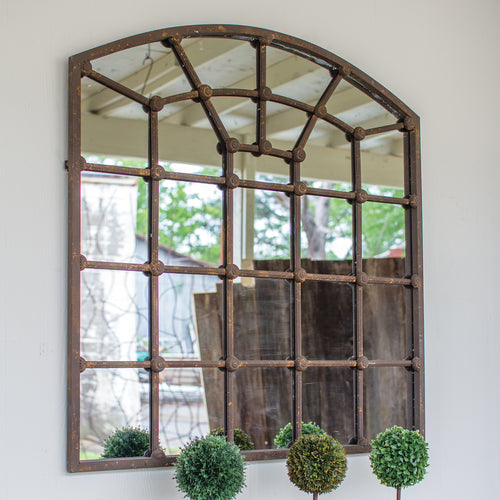 Arched Iron Wall Mirror