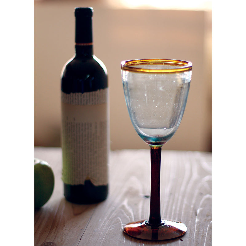Amber Rim Wine Glass Set of 6