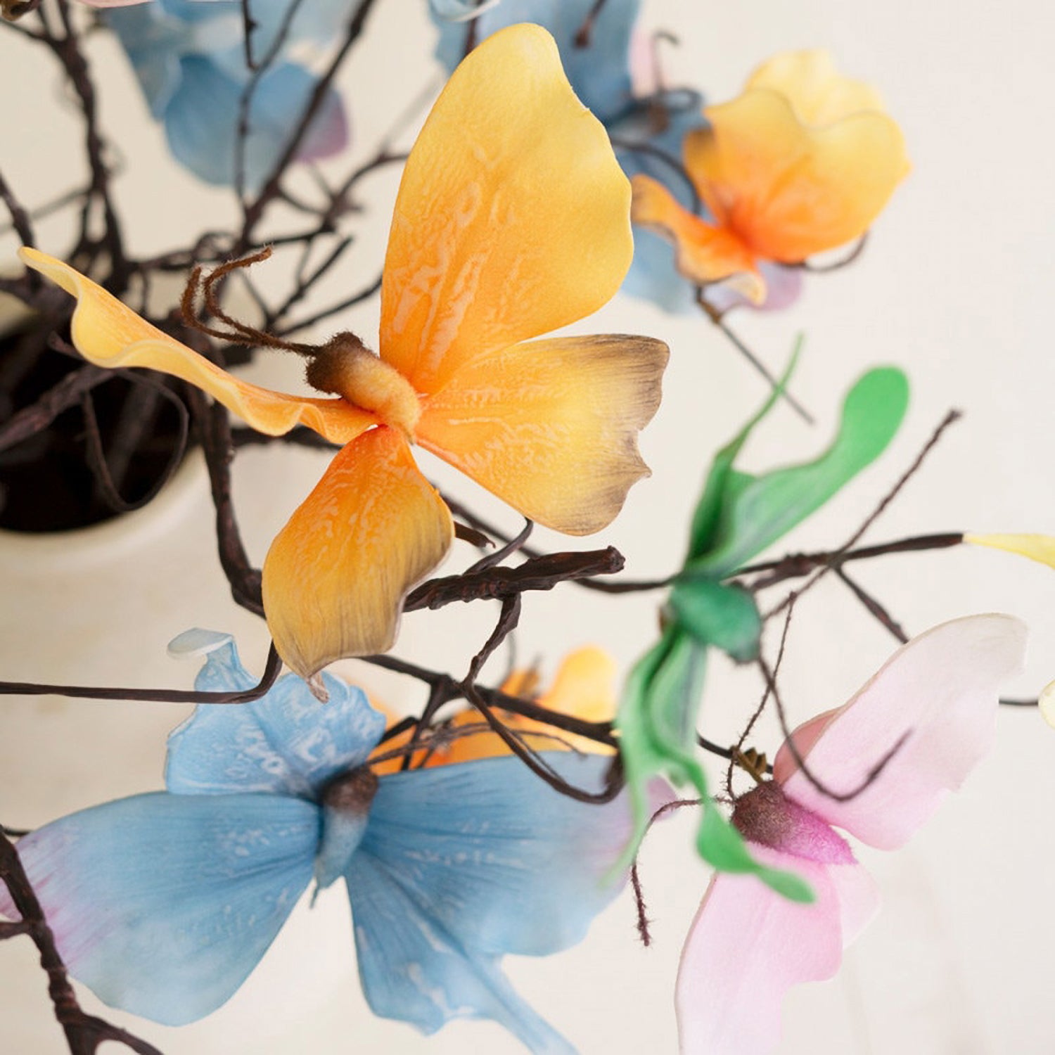 Mixed Colorful Butterflies Stem Set of 6