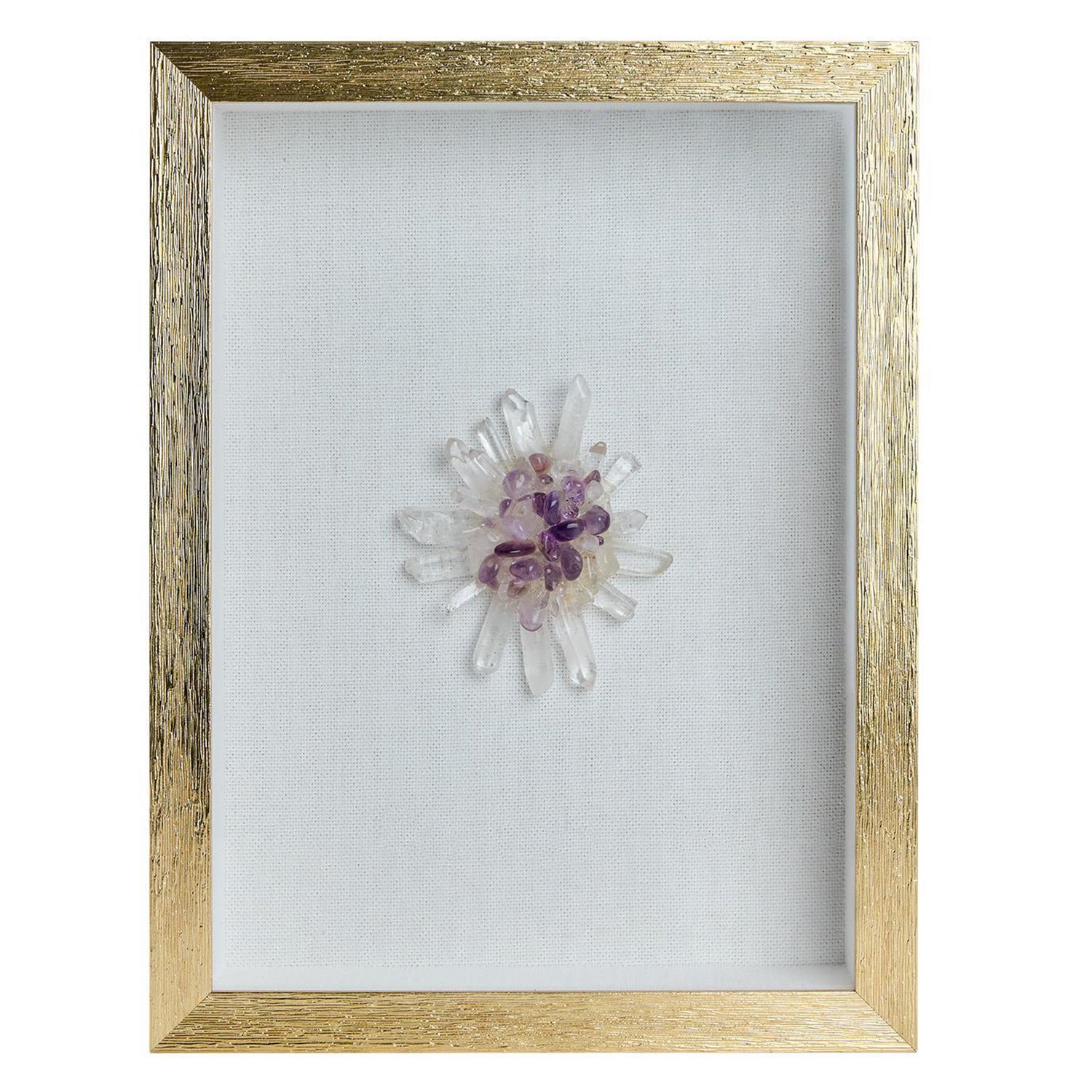 Crystal Cluster Flower Shadow Box Wall Art Set of 4