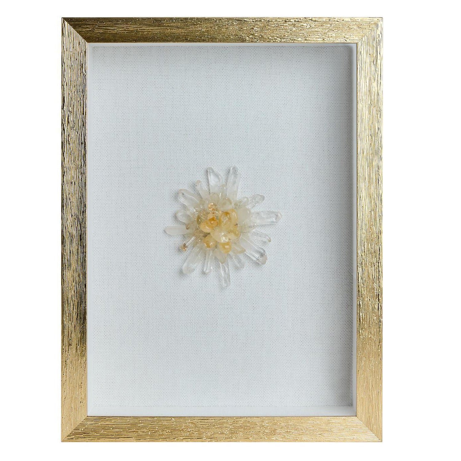 Crystal Cluster Flower Shadow Box Wall Art Set of 4
