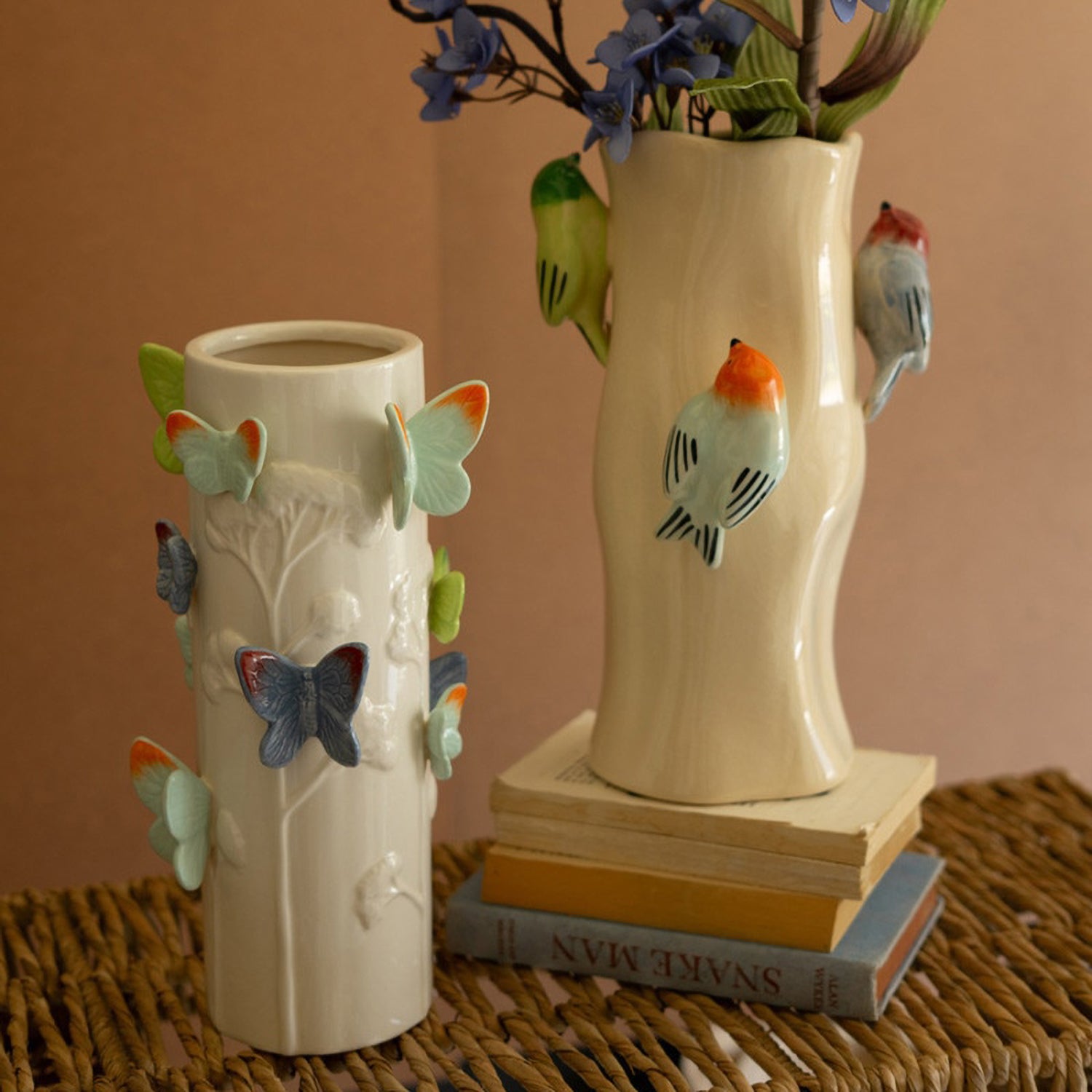 Colorful Butterflies Vase