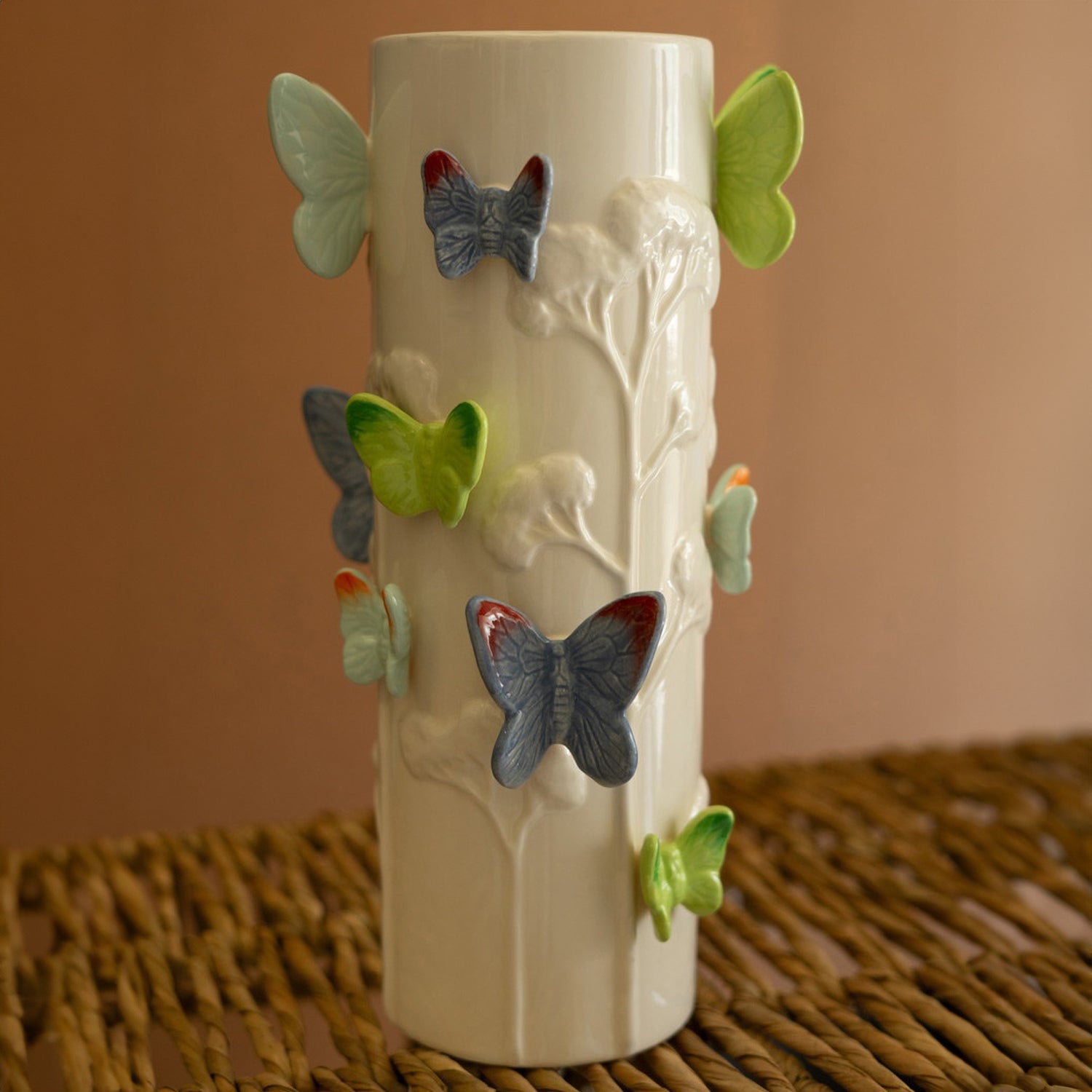 Colorful Butterflies Vase