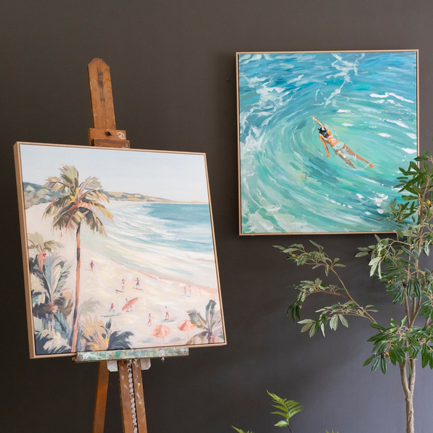 Beach Scene Framed Acrylic Artwork