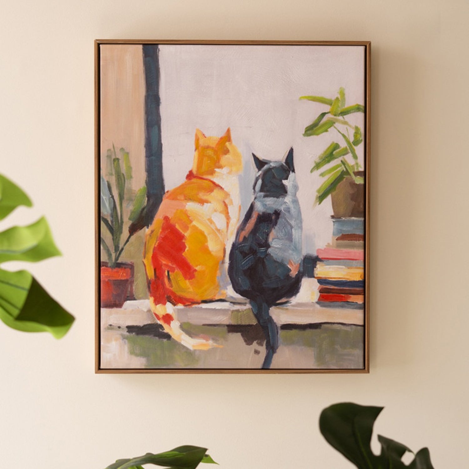 Two Cats Paint over Framed Print