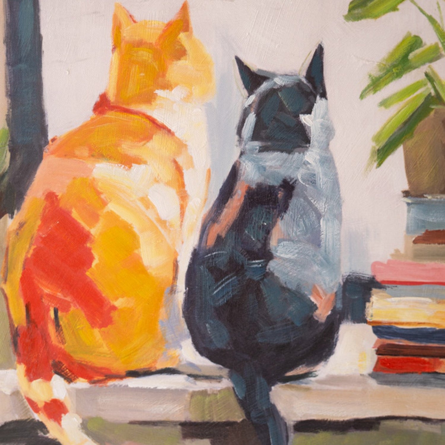 Two Cats Paint over Framed Print