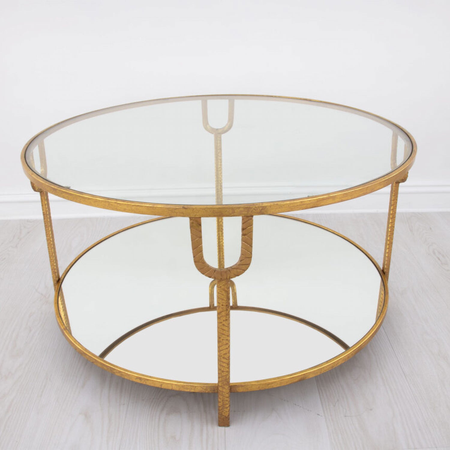 Textured Gold Round Coffee Table
