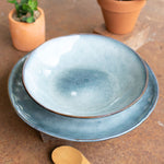 Blue Ombre Dinner Plate & Bowl Set of 24
