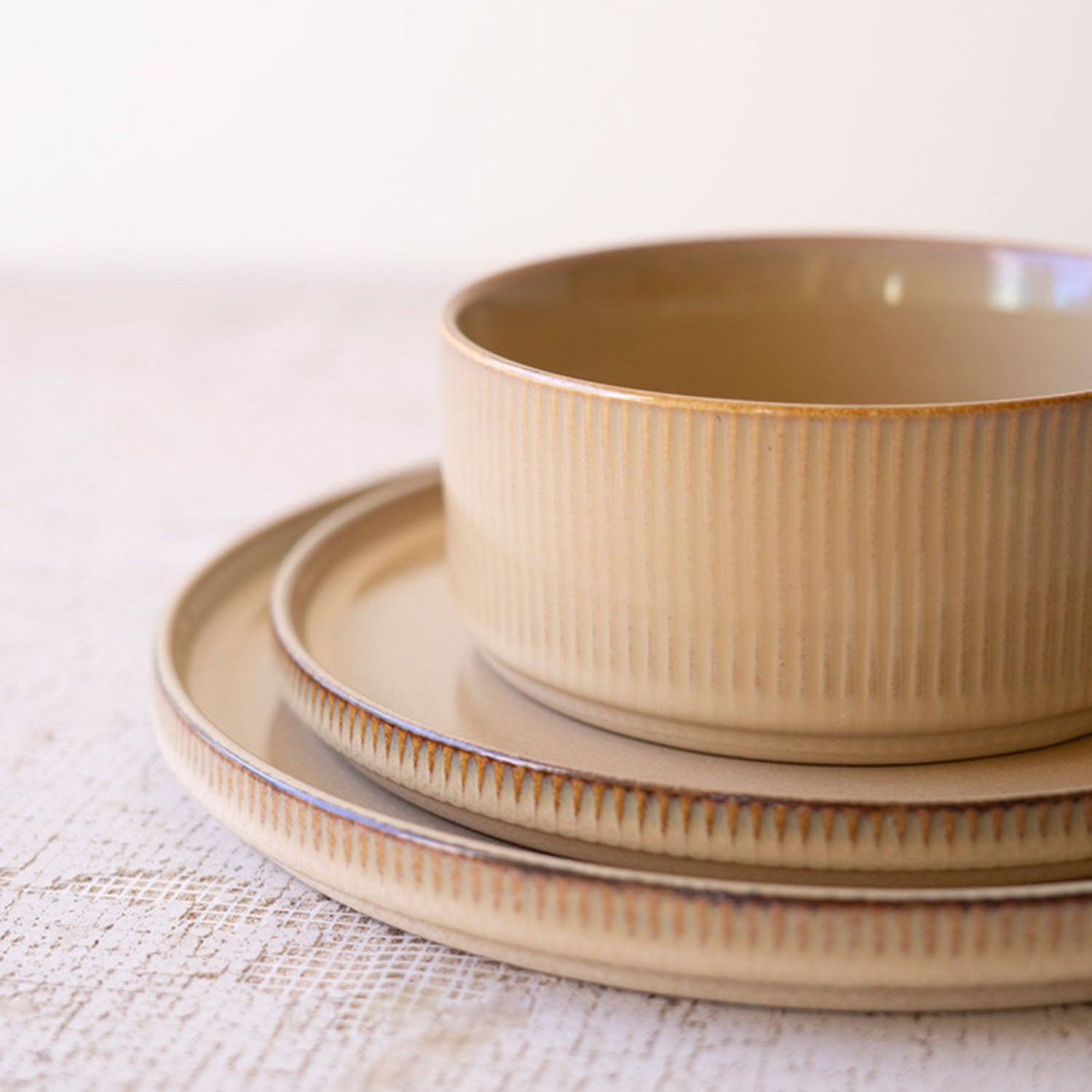 Khaki Dinner Place-Setting Set of 18
