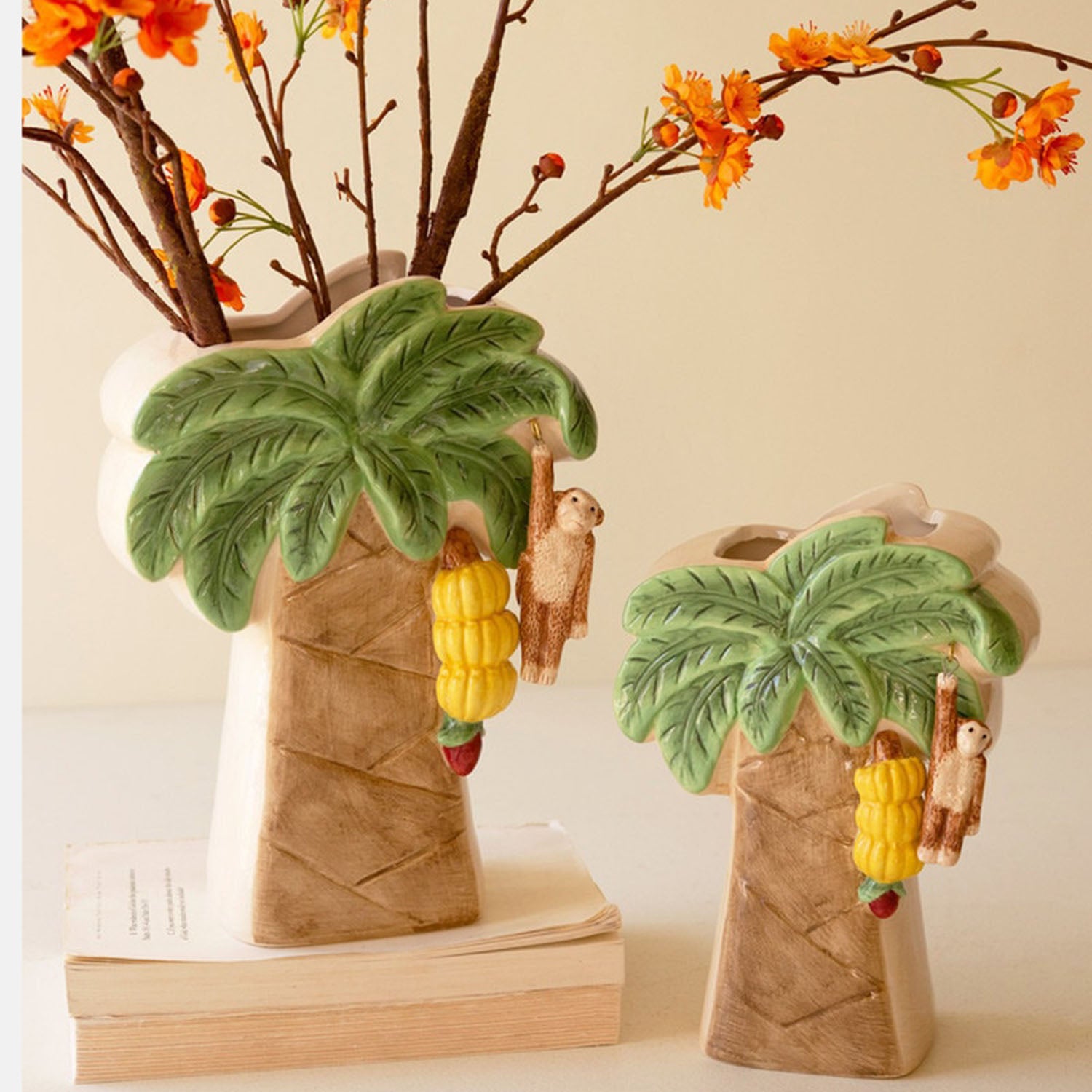 Palm Tree Vase Set of 2