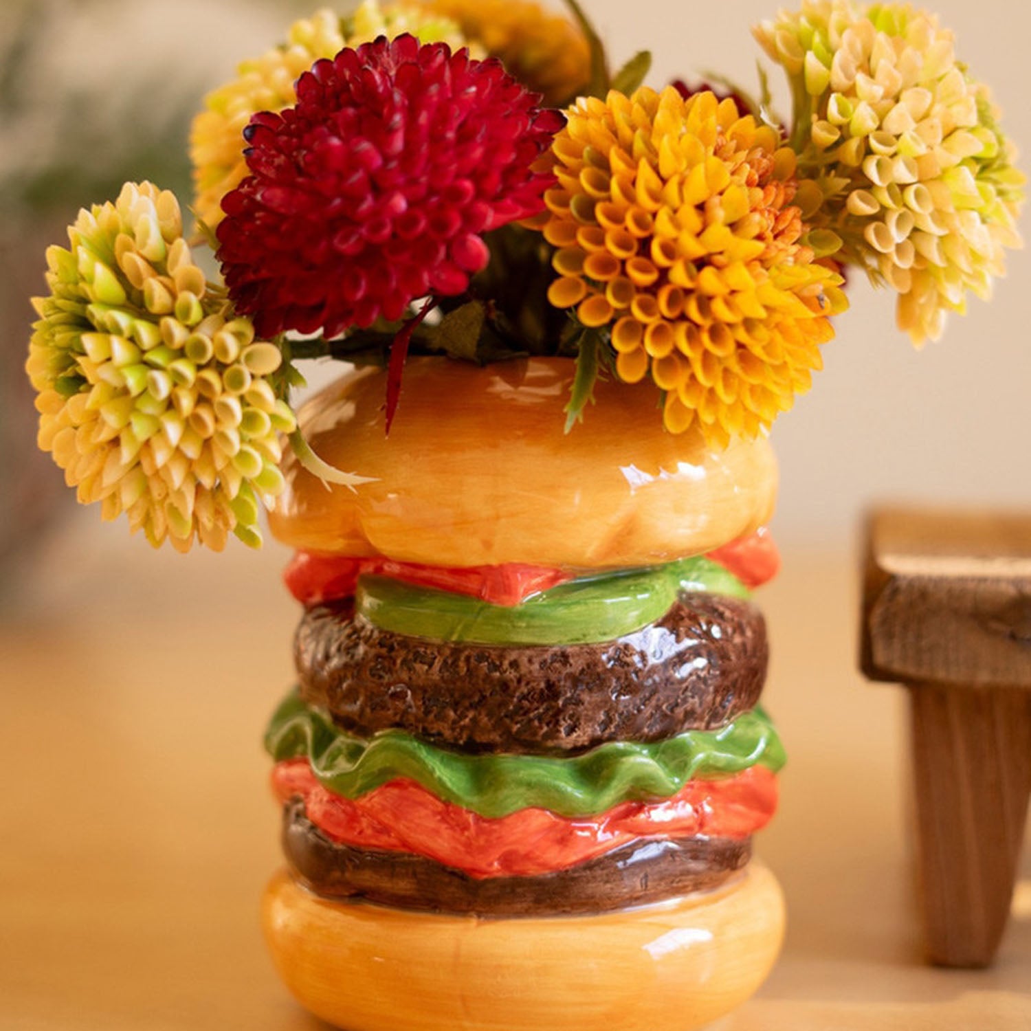 Hamburger and Hotdog Vase Set of 2