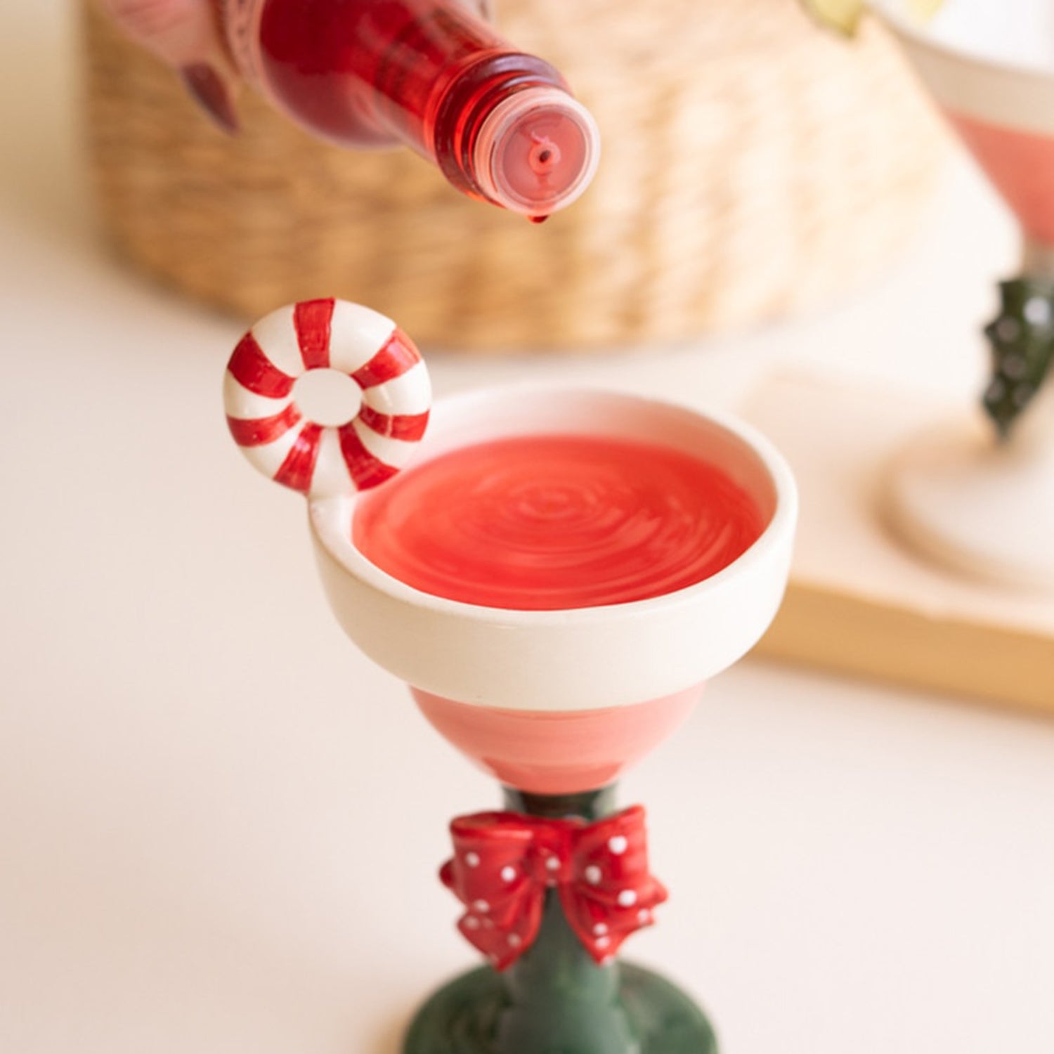 Ceramic Christmas Martini Glass Set of 2
