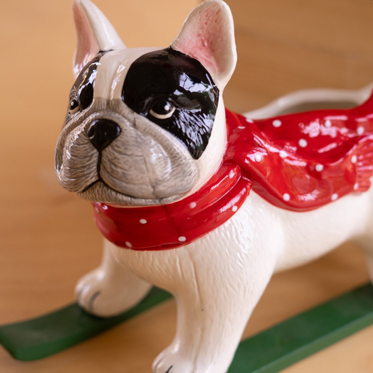 Ceramic Christmas Skiing Dog