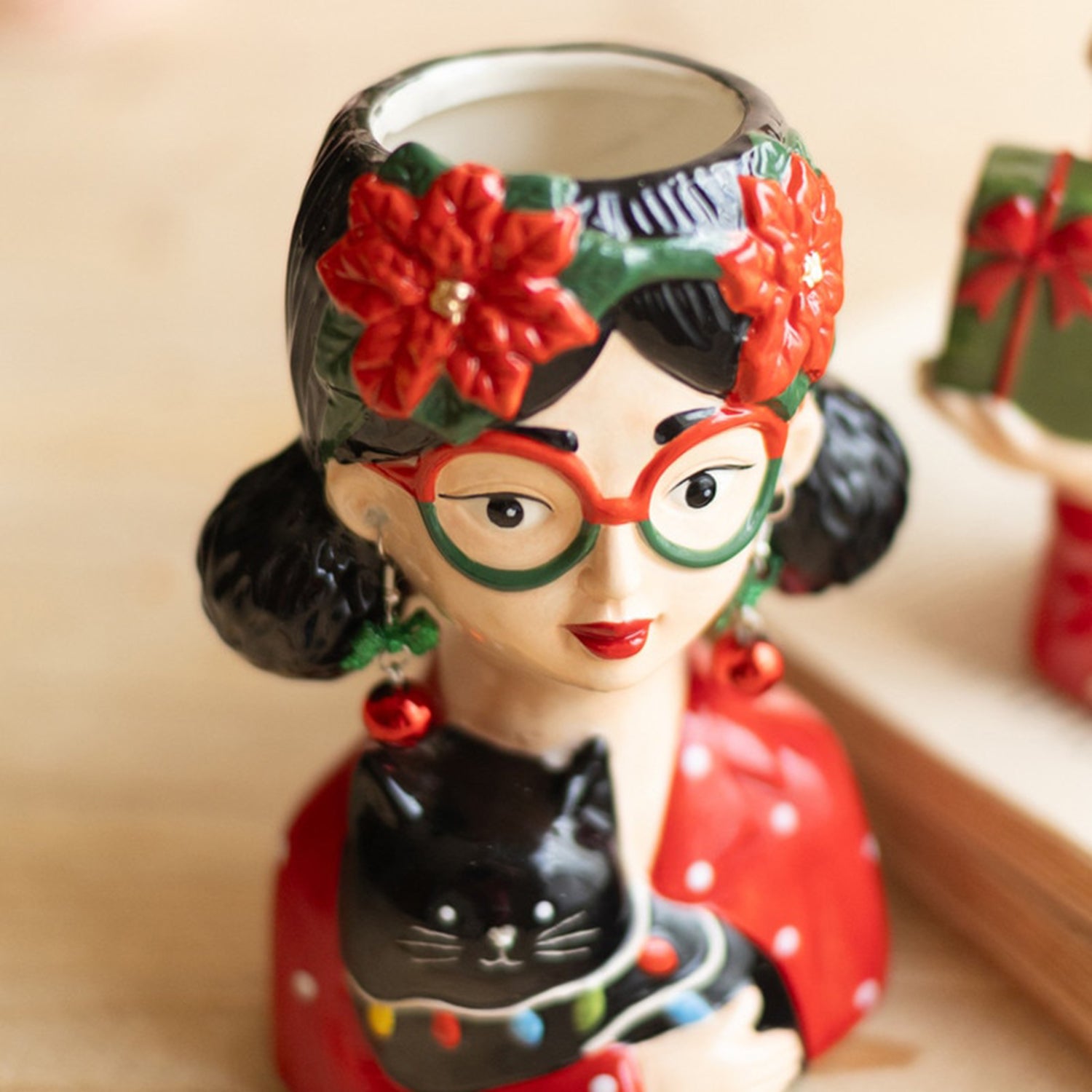 Ceramic Tacky Christmas Women Vase Set of 2