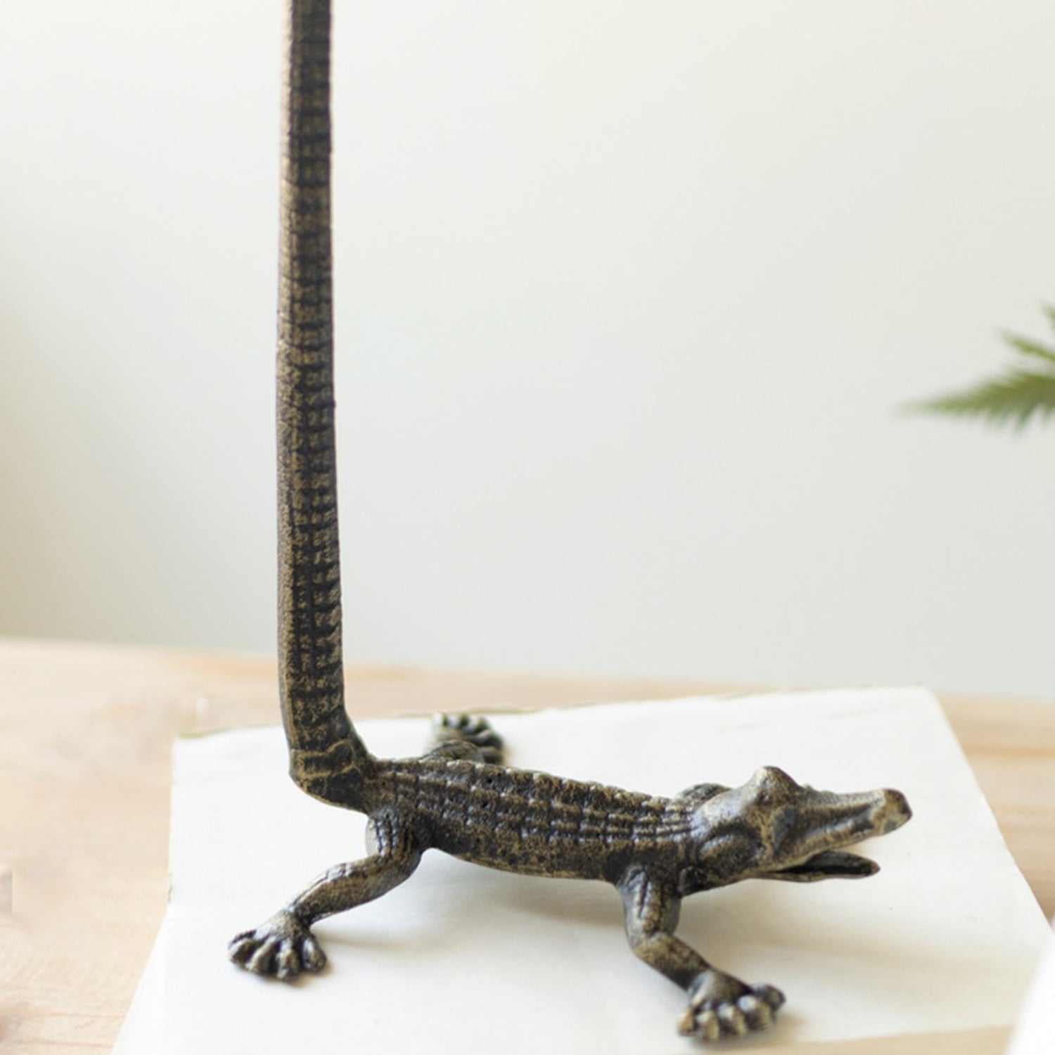 Cast Iron Crocodile Paper Towel Holder