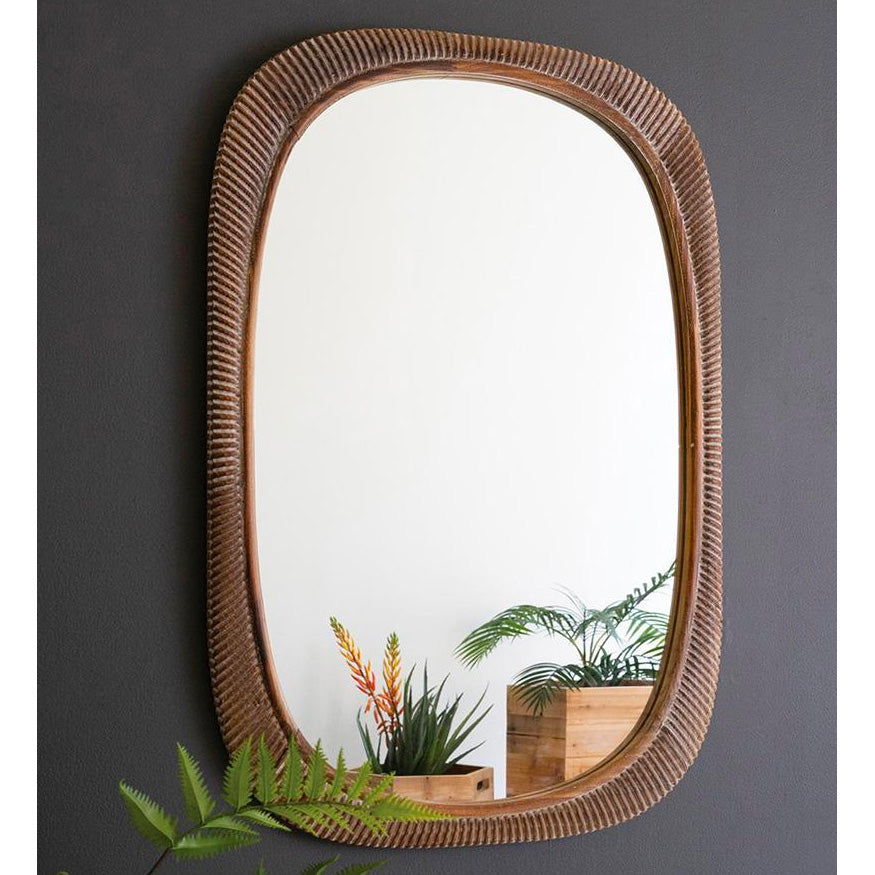 Carved Wooden Framed Wall Mirror
