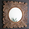 Carved Fleur De Lis Framed Wall Mirror